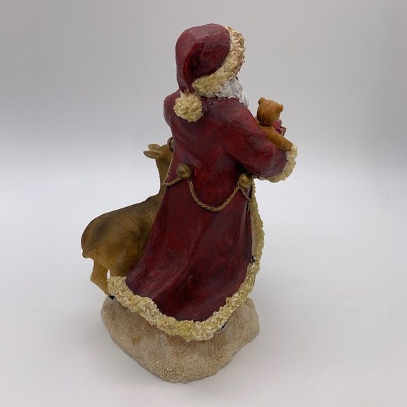 YOUNGS INCORPORATED Christmas Santa With Reindeer & Toys Statue Figurine 8.5” - Picture 5 of 12